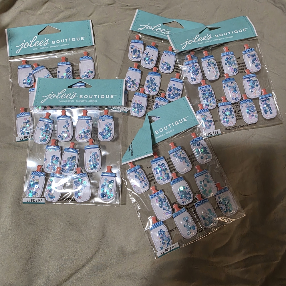 3/20$ Baby Shower Boy Bottle Confetti Shaker Stickers